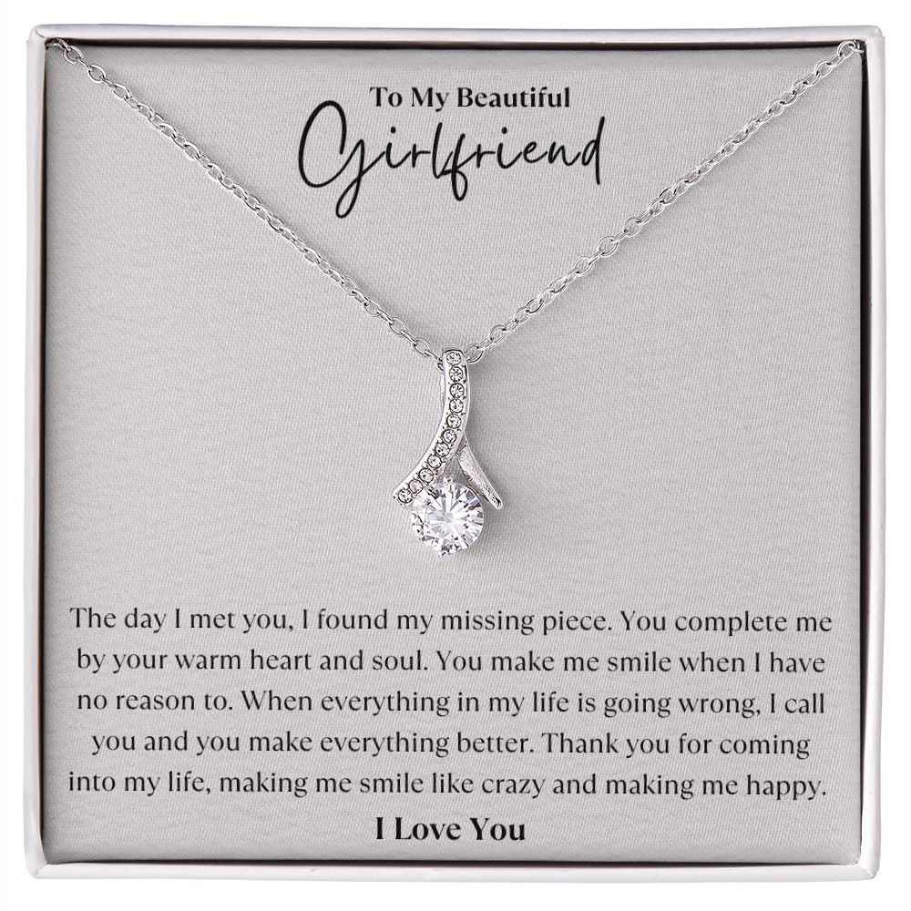 To My Beautiful Girlfriend Heart & Soul Alluring Beauty Necklace