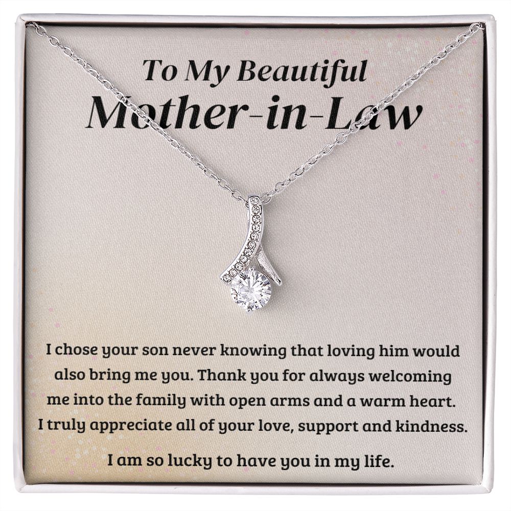 To My Beautiful Mother In Law Welcoming Alluring Beauty Necklace