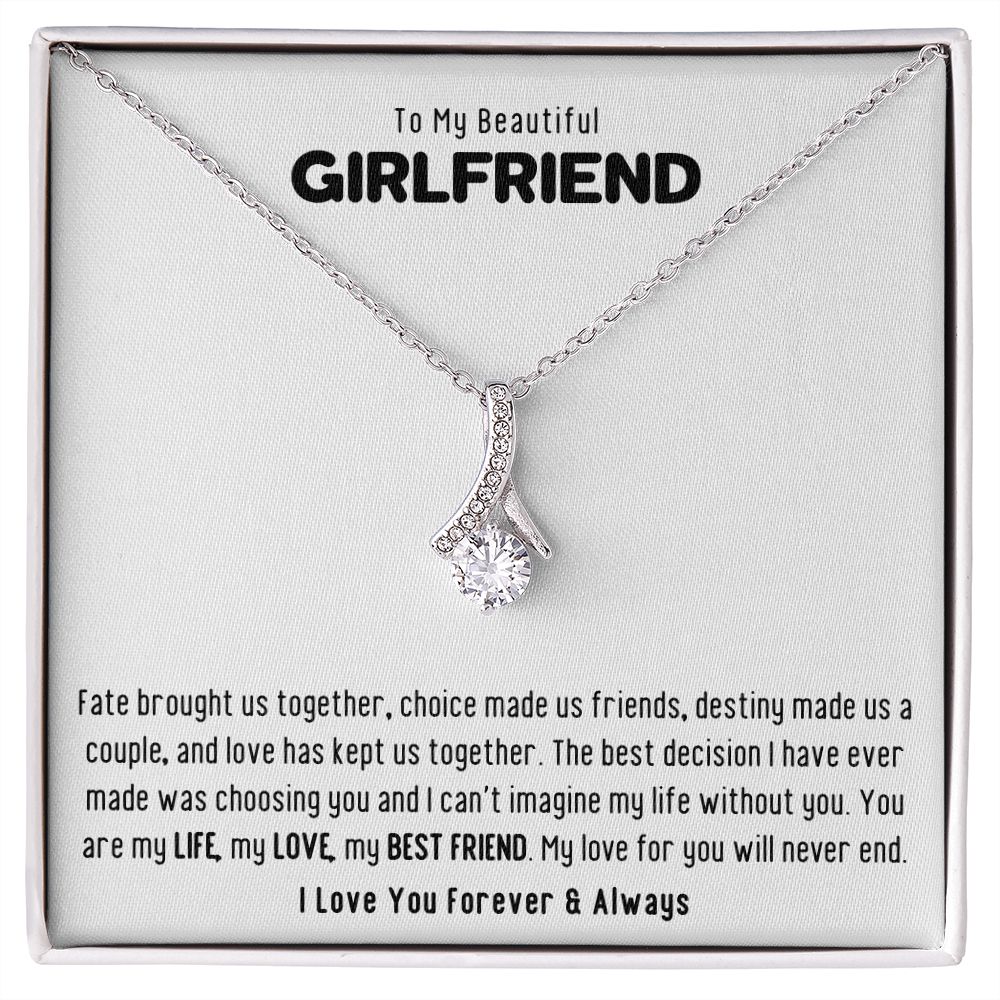 To My Beautiful Girlfriend Best Friend Alluring Beauty Necklace