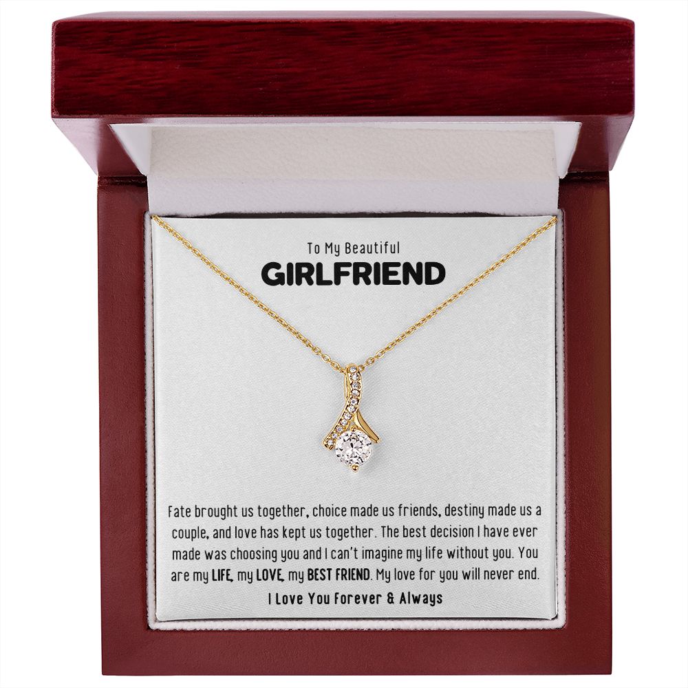 To My Beautiful Girlfriend Best Friend Alluring Beauty Necklace