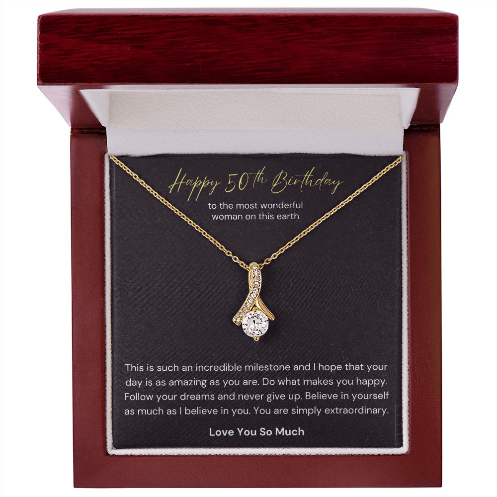 Happy 50th Birthday Milestone Alluring Beauty Necklace