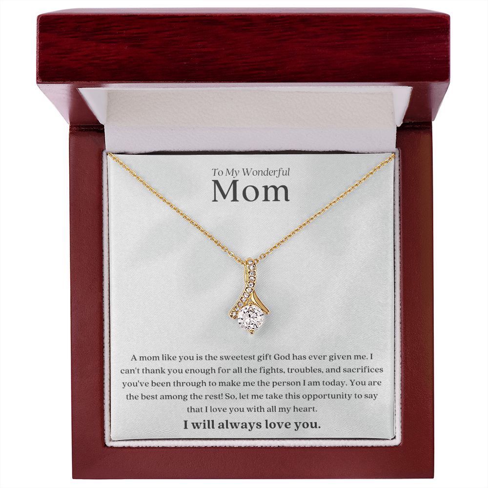 To My Mom Sweetest Gift Alluring Beauty Necklace