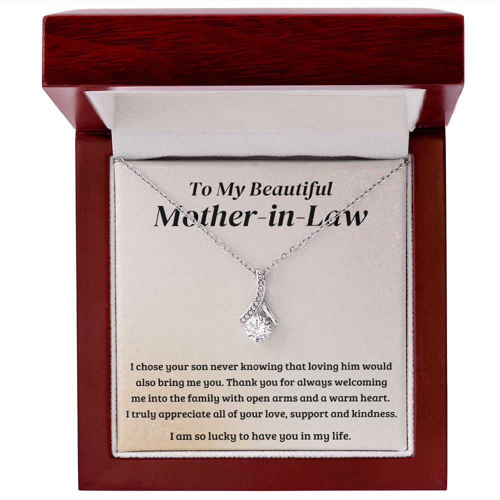 To My Beautiful Mother In Law Welcoming Alluring Beauty Necklace