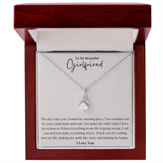 To My Beautiful Girlfriend Heart & Soul Alluring Beauty Necklace