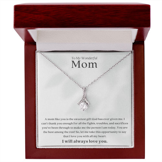 To My Mom Sweetest Gift Alluring Beauty Necklace