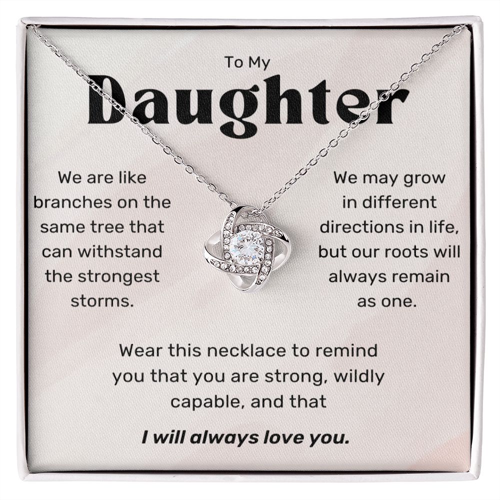 To My Daughter Necklace, Birthday Graduation Valentine's Mothers Day Gift, Daughter Gifts From Dad, Gift From Mom, Christmas Gift For Daughter, Love Knot Necklace, Christmas Gifts for Teen Girls Women