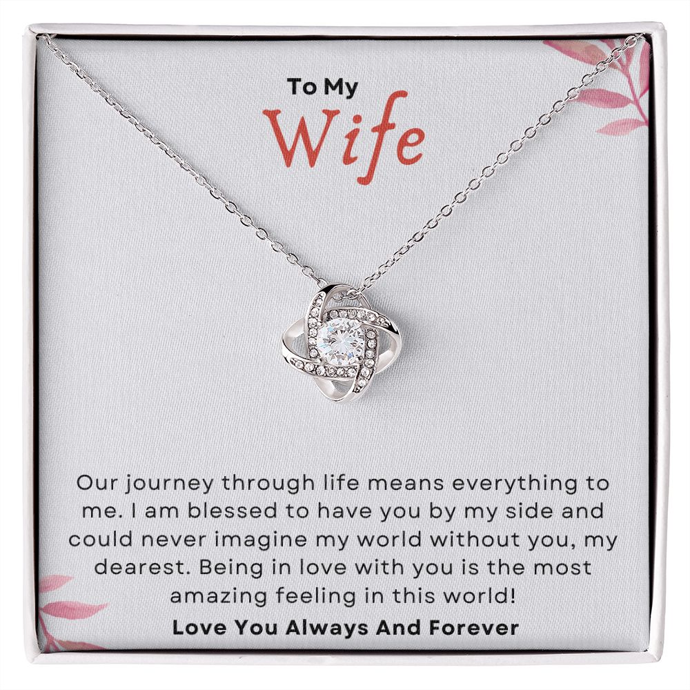 To MY Wife Dearest Love Knot Necklace