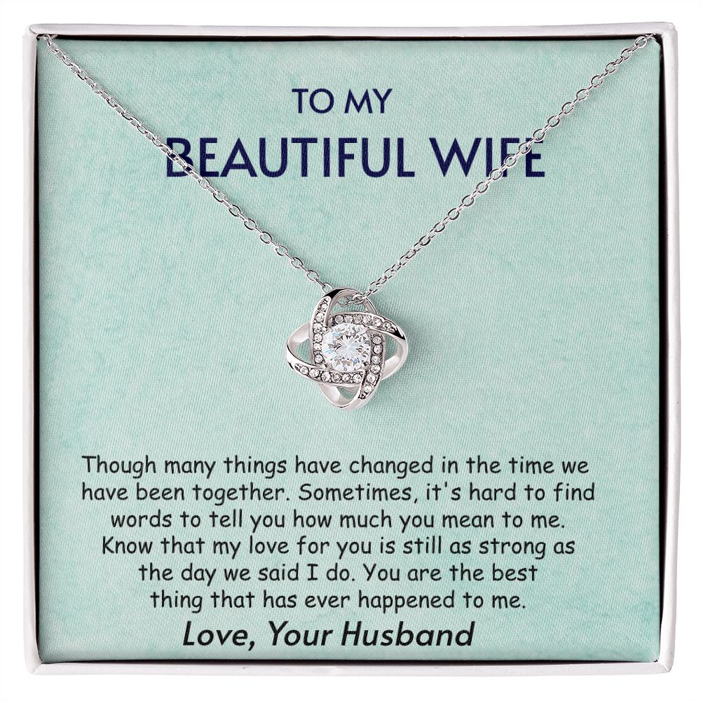 Gifts For Wife Birthday Gifts From Husband Necklace Valentines Mothers Day Christmas Anniversary Jewelry Pendant Personalized Custom Made Gift To My Best Wife Ever, Love Knot Necklaces for Women Her