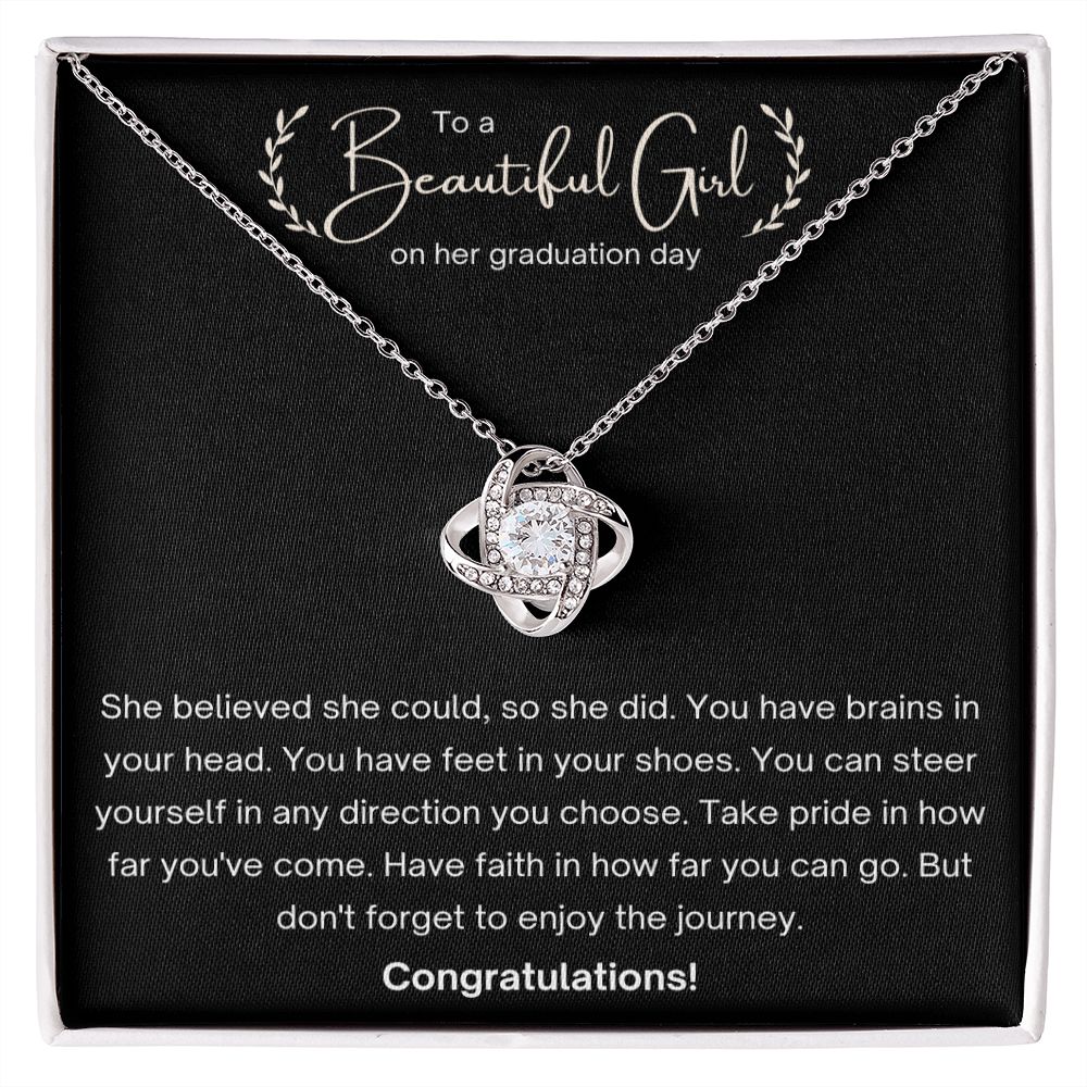 She Believed She Could - Love Knot Necklace