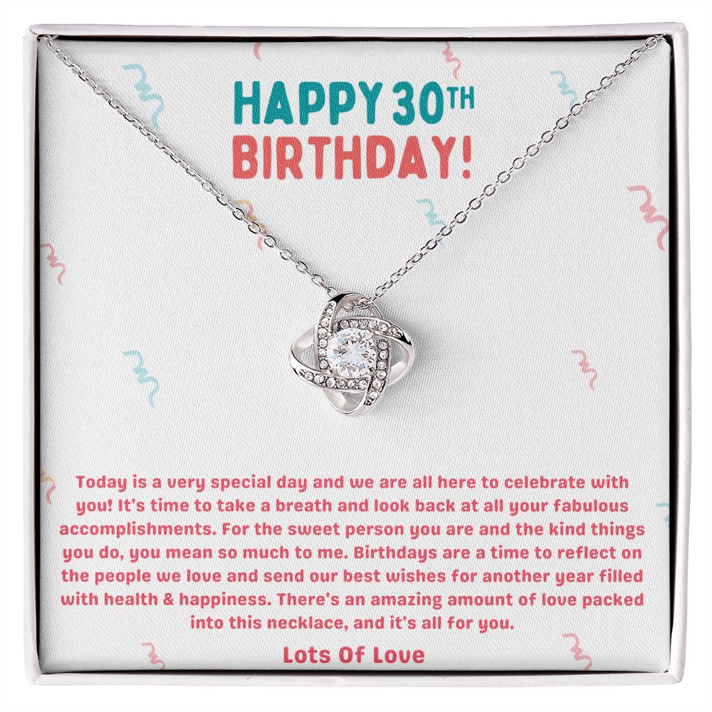 Happy 30th Birthday Special Love Knot Necklace