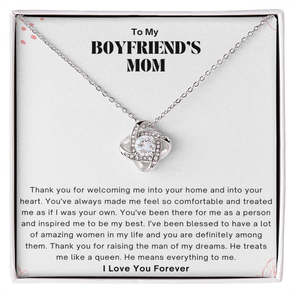 To My Boyfriends Mom, Amazing Woman Love Knot Necklace