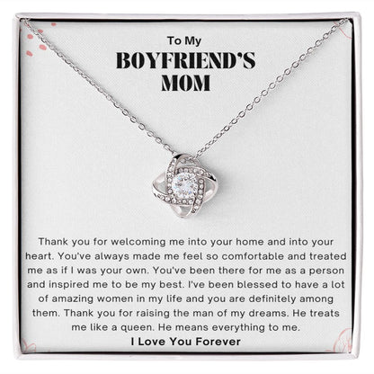 To My Boyfriends Mom, Amazing Woman Love Knot Necklace