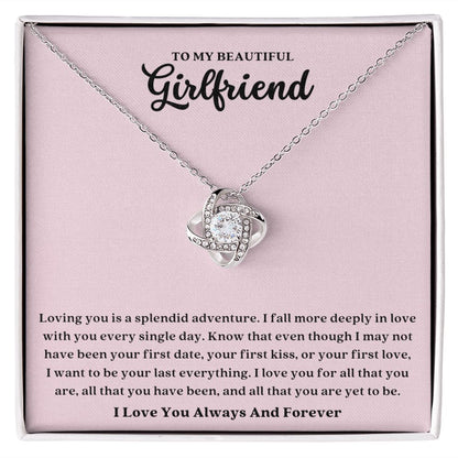 To My Girlfriend Special Adventure Love Knot Necklace