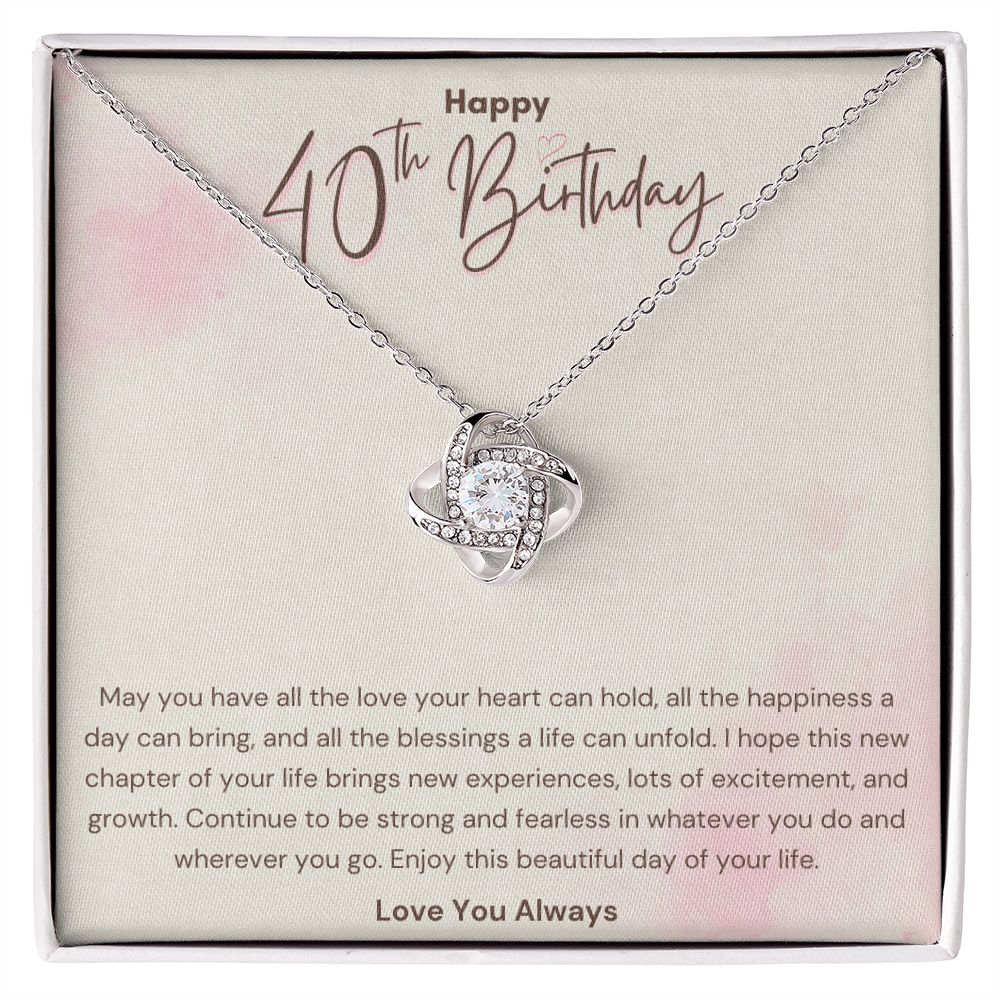 Happy 40th Birthday - New Chapter Love Knot Necklace