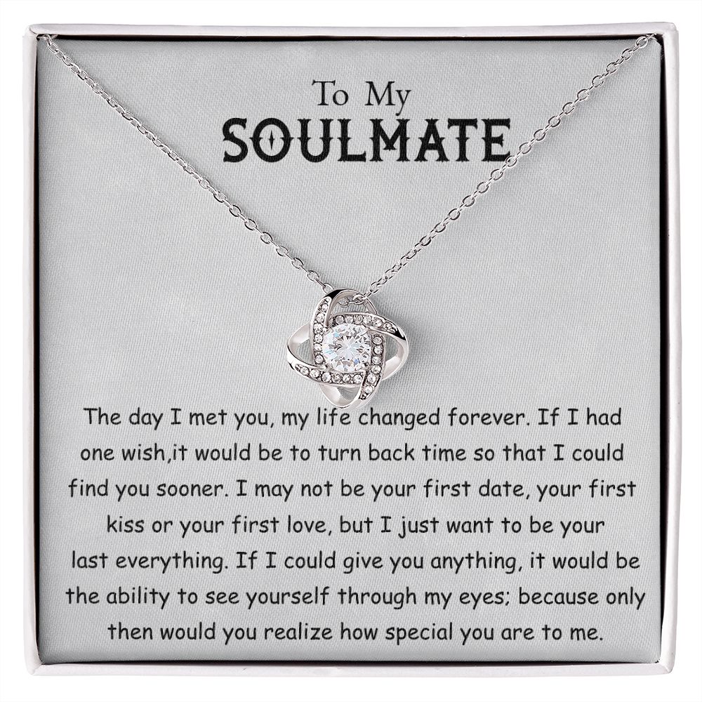 To My Soulmate Love Knot Necklace