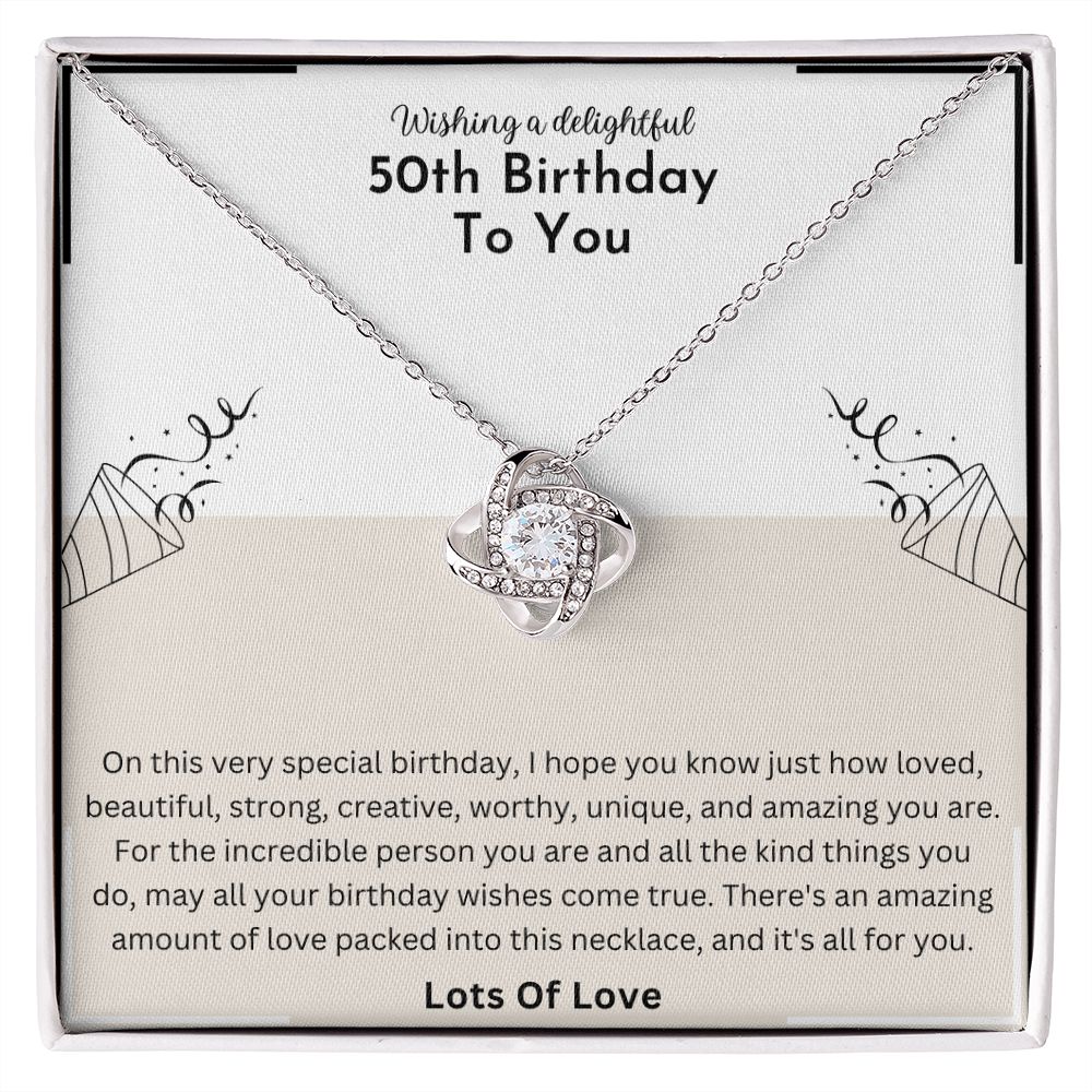 50th Birthday Special Love Knot Necklace