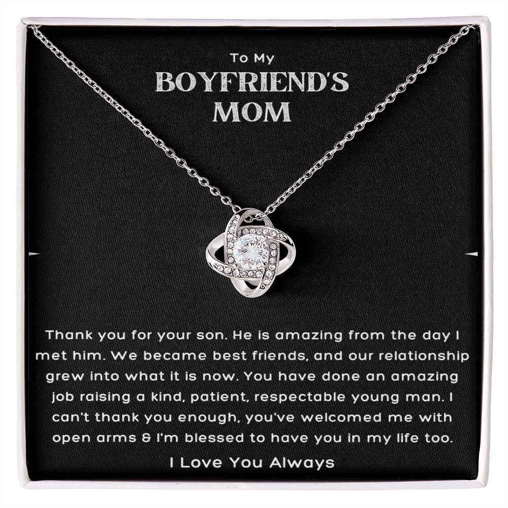 To My Boyfriends Mom, Best Friends Love Knot Necklace