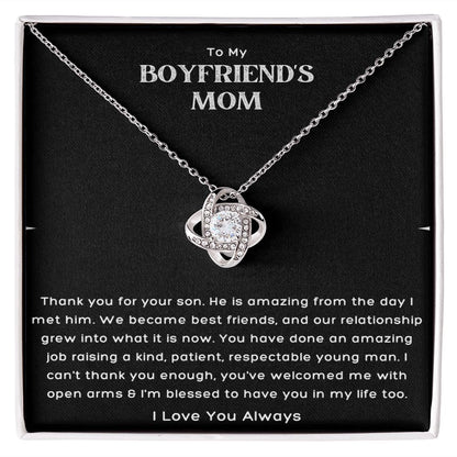 To My Boyfriends Mom, Best Friends Love Knot Necklace