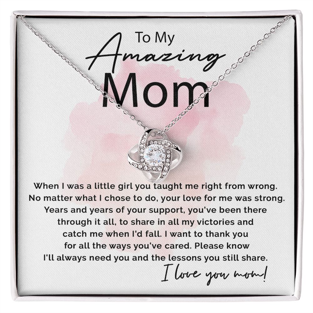 To My Amazing Mom - Thank You For All Love Knot Necklace