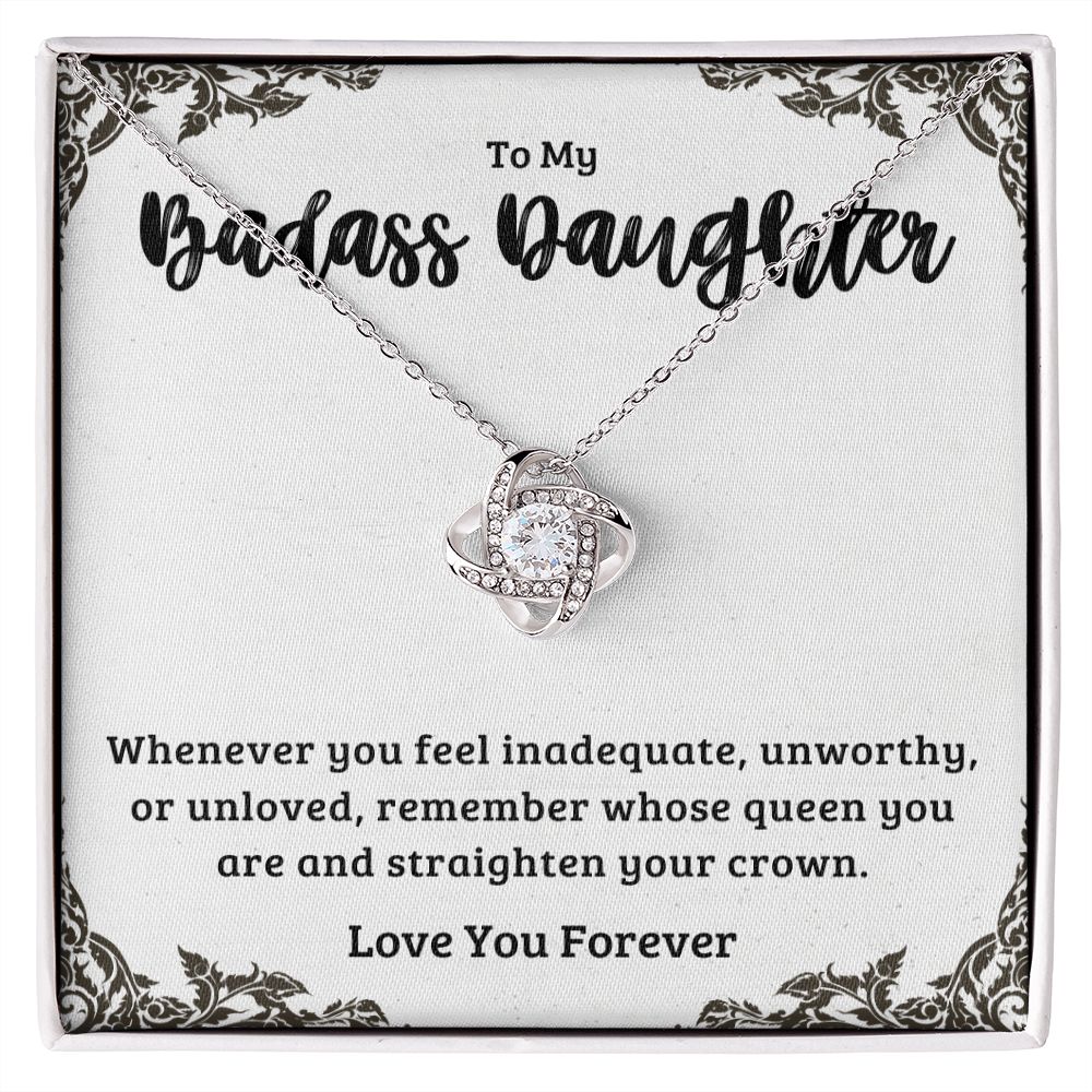 Gifts for Daughters From Mothers, To My Daughter Necklace, Necklaces for Women,Birthday Christmas Mothers Valentines Day Graduation Jewelry Gifts for Women Teenage Girls,Badass Daughter Gifts From Dad