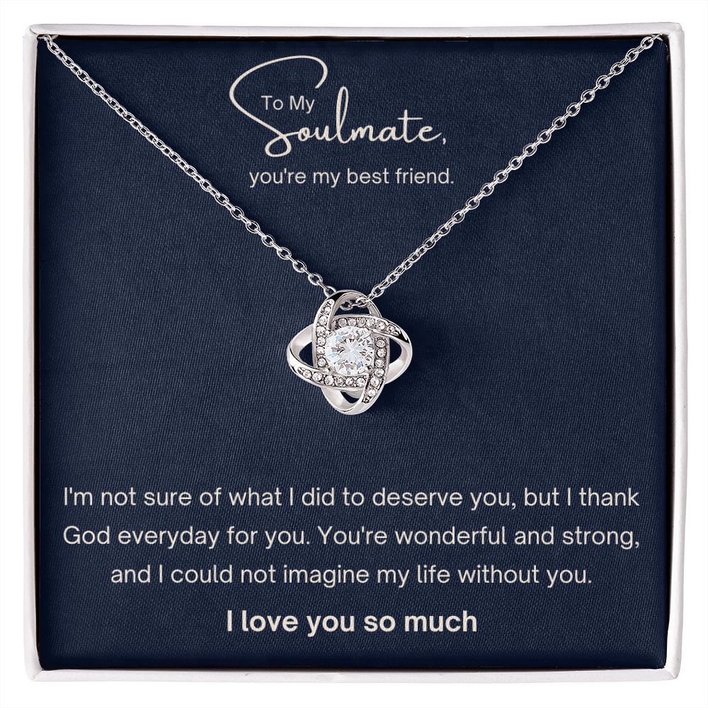 To My Soulmate Love Knot Necklace