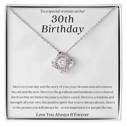 30th Birthday Goodness Love Knot Necklace