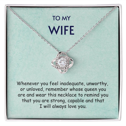 Wife Necklace Gift From Husband To My Badass Wife Crown Love Knot Pendant Birthday Christmas Mothers Valentines Day Wedding Anniversary Jewelry For Her Gifts, Gift for Wife, Necklaces for Women