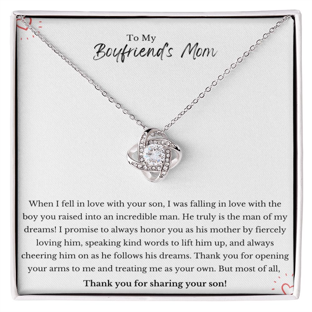 Boyfriends Mom Necklace, Gift To My Boyfriend's Mom Necklace, Gift For Boyfriends Mom, Gifts For Boyfriends Mom From Girlfriend, Birthday Anniversary Christmas Mother'S Day Gift For Boyfriend Mom