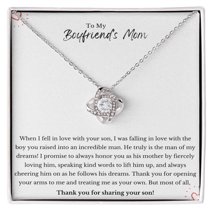 Boyfriends Mom Necklace, Gift To My Boyfriend's Mom Necklace, Gift For Boyfriends Mom, Gifts For Boyfriends Mom From Girlfriend, Birthday Anniversary Christmas Mother'S Day Gift For Boyfriend Mom