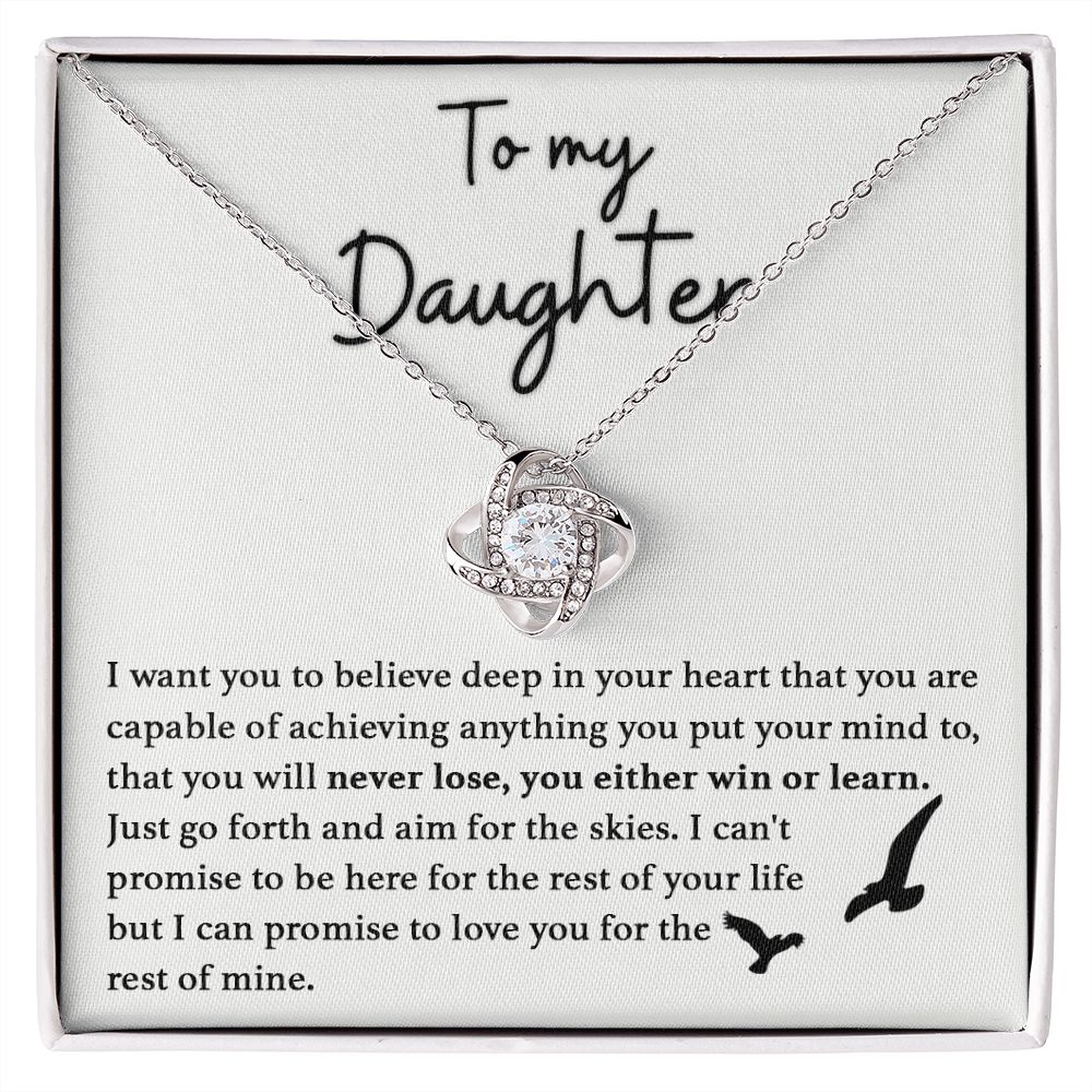 To My Daughter - Never Lose Love Knot Necklace