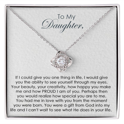 To My Daughter Necklaces From Mom, Daughter Necklace From Dad, Gifts For Daughters From Mothers, Father Daughter Gifts From Dad, Gifts For Daughter From Dad, Love Knot Necklaces For Daughter