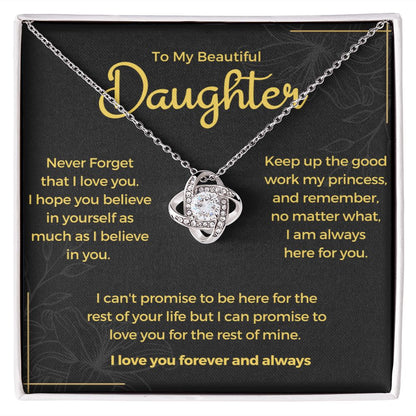 To My Daughter Necklace From Dad Mom, Motivational Sterling Silver Jewelry For Teen Girls Women Bonus Daughter Birthday Graduation Valentine's Mothers Day Christmas Wedding Anniversary Pendant Gifts