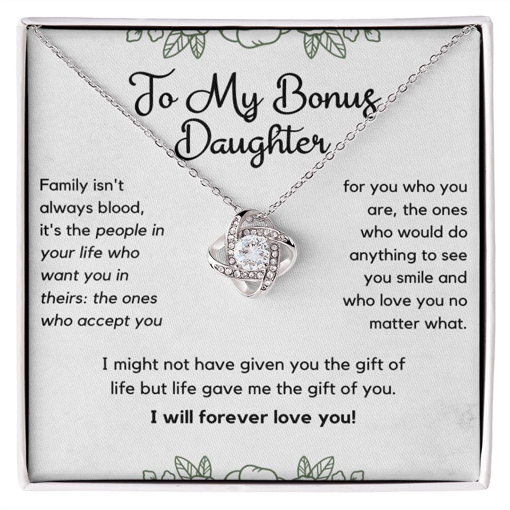 Bonus Daughter Gifts From Stepdad, Step Daughter Gifts From Stepmom, Stepdaughter Gifts From Stepdad, Father Stepdaughter Necklace,To My Bonus Daughter Necklaces