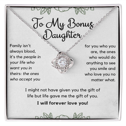 Bonus Daughter Gifts From Stepdad, Step Daughter Gifts From Stepmom, Stepdaughter Gifts From Stepdad, Father Stepdaughter Necklace,To My Bonus Daughter Necklaces