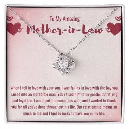 To My Future Mother In Law Necklace, To My Mother In Law On My Wedding Day Necklace, Love Knot Gift From Daughter-In-Law On Christmas Graduation Mothers Day Anniversary Birthday Gifts for Women