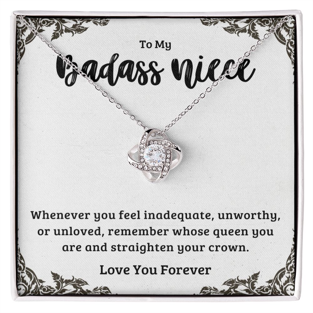 Best Gifts for Niece From Aunt Uncle, Love Knot Necklace Pendant for Women Girls & Teen, Sentimental Jewelry From Auntie Birthday Christmas Mothers Valentines Day