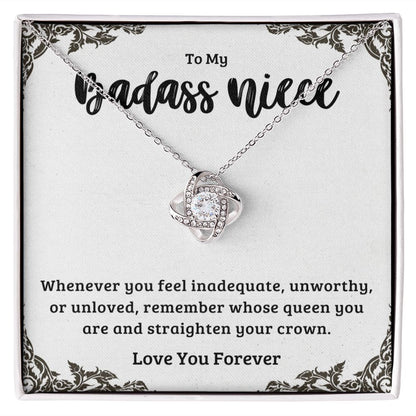 Best Gifts for Niece From Aunt Uncle, Love Knot Necklace Pendant for Women Girls & Teen, Sentimental Jewelry From Auntie Birthday Christmas Mothers Valentines Day