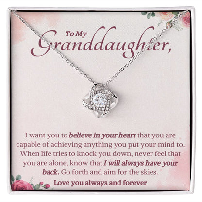 Granddaughter Necklace Gifts From Grandma Grandmother/Grandpa Grandfather To My Granddaughter Christmas Valentines Mothers Day Graduation Birthday Pendant Jewelry Gift Box, Simple Necklaces for Women