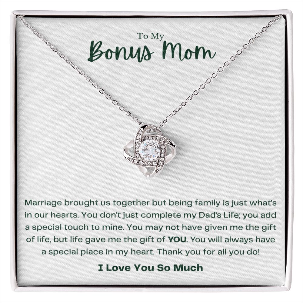 Bonus Mom Stepmom Birthday Gift, Step Mom Necklace, Stepmom Jewelry, Gifts for Bonus Mom, Bonus Mom Necklace From Daughter/Son, Christmas Mothers Day Pendant