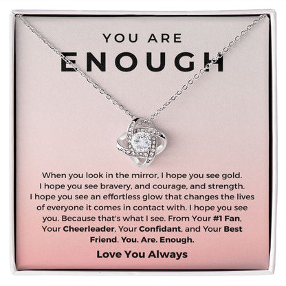 You Are Enough Necklace For Women Inspiration Encouragement Pendant Girls Gift Jewelry Gifts for Support Gifts for Friends Warrior Gifts for Motivation Gifts for Cancer Survivor Gift