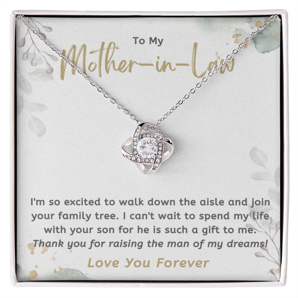 Mother In Law Necklace From Daughter In Law Gift, Gifts for Mom,Bonus Mom Necklace From Daughter,Love Knot Necklaces For Women,Bride Gifts for Her On Christmas Mothers Day Wedding Anniversary Birthday