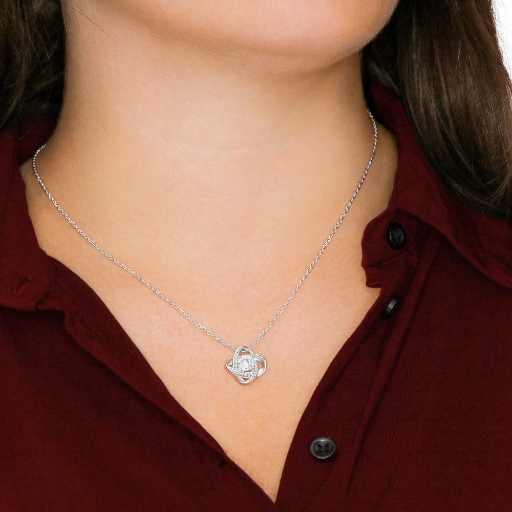 To My Caring Mom - Forever Grateful Love Knot Necklace