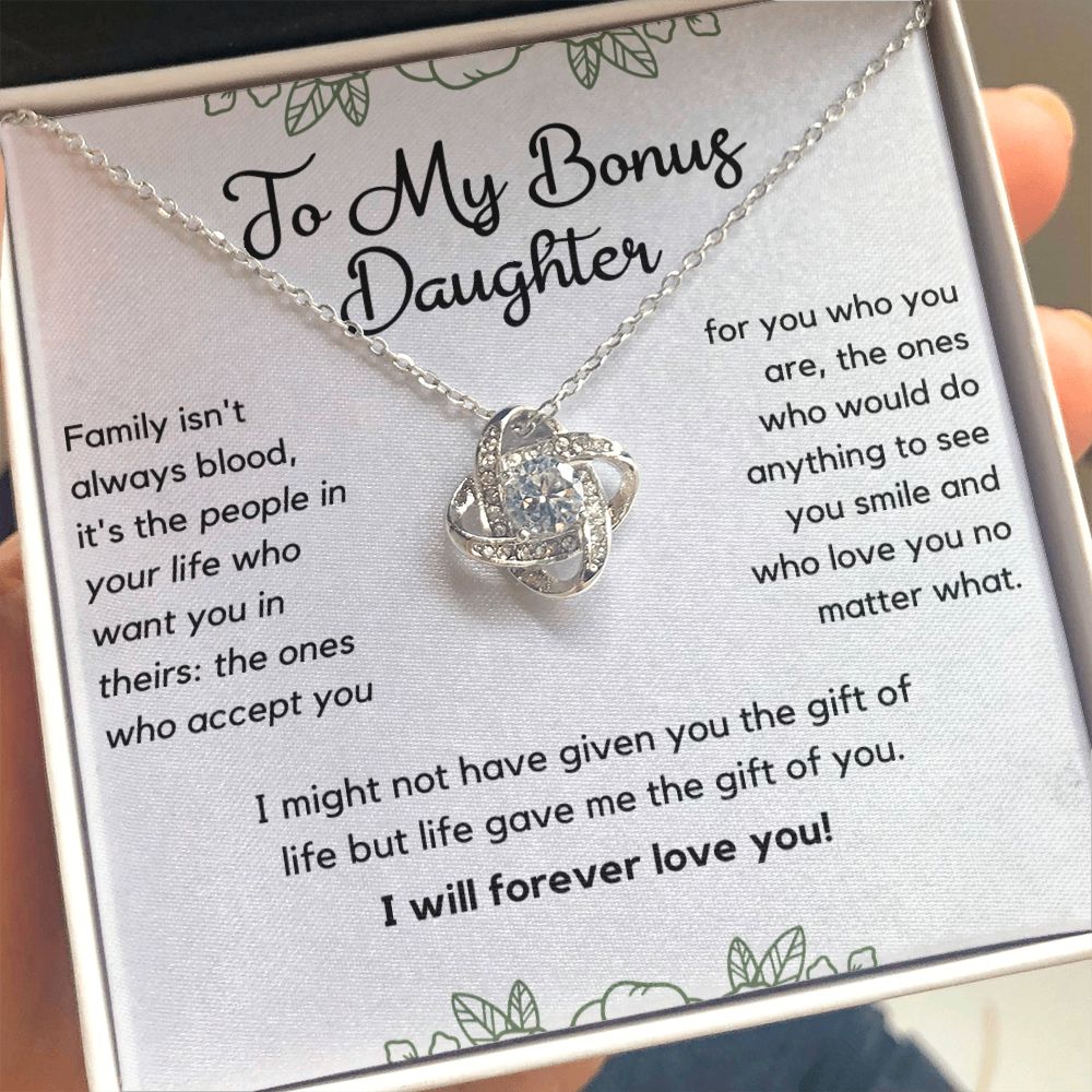 Bonus Daughter Gifts From Stepdad, Step Daughter Gifts From Stepmom, Stepdaughter Gifts From Stepdad, Father Stepdaughter Necklace,To My Bonus Daughter Necklaces