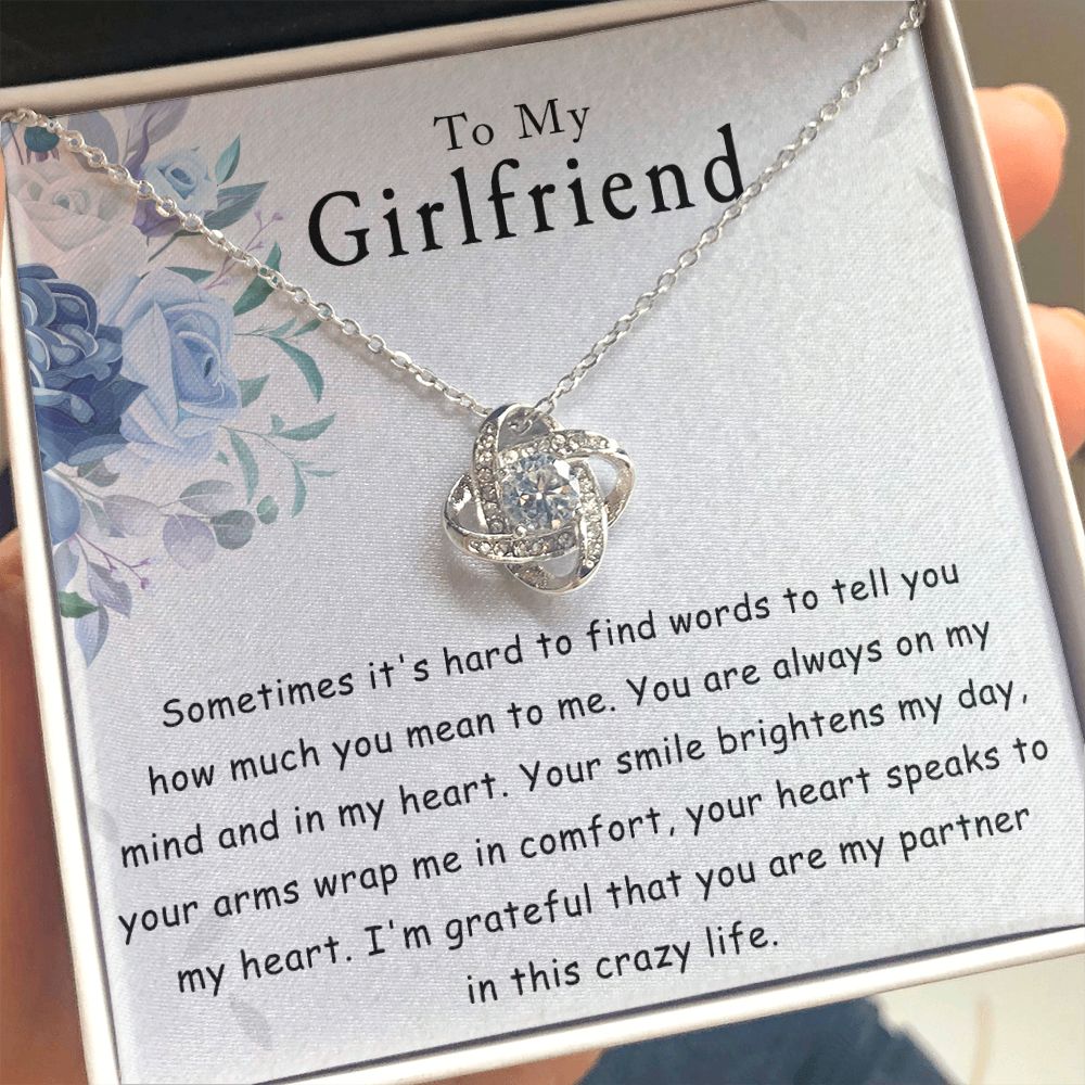 To My Girlfriend Grateful Love Knot Necklace