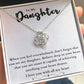 Daughter Gift From Mom Dad Mother Daughter Necklace Birthday Graduation Christmas Wedding Anniversary Jewelry Pendant Gifts For My Daugther Adult Daughter With Message Card and Gift Box From Father