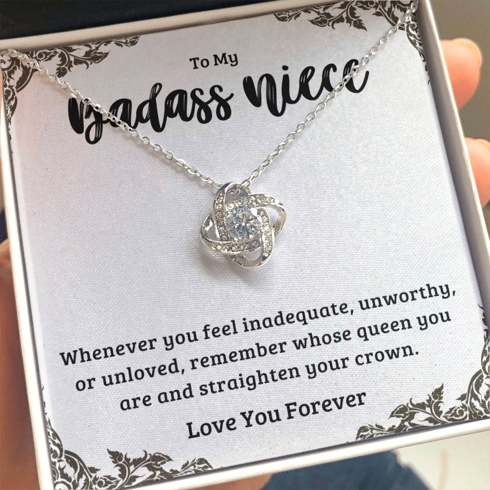 Best Gifts for Niece From Aunt Uncle, Love Knot Necklace Pendant for Women Girls & Teen, Sentimental Jewelry From Auntie Birthday Christmas Mothers Valentines Day