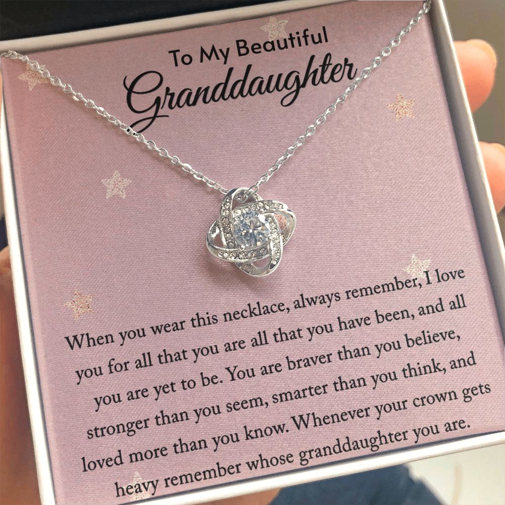 Granddaughter Necklace, To My Granddaughter, Granddaughter Gifts From Grandpa Grandma, Birthday Christmas Mothers Valentines Day Graduation Pendant Jewelry Gifts with Message Card and Gift Box