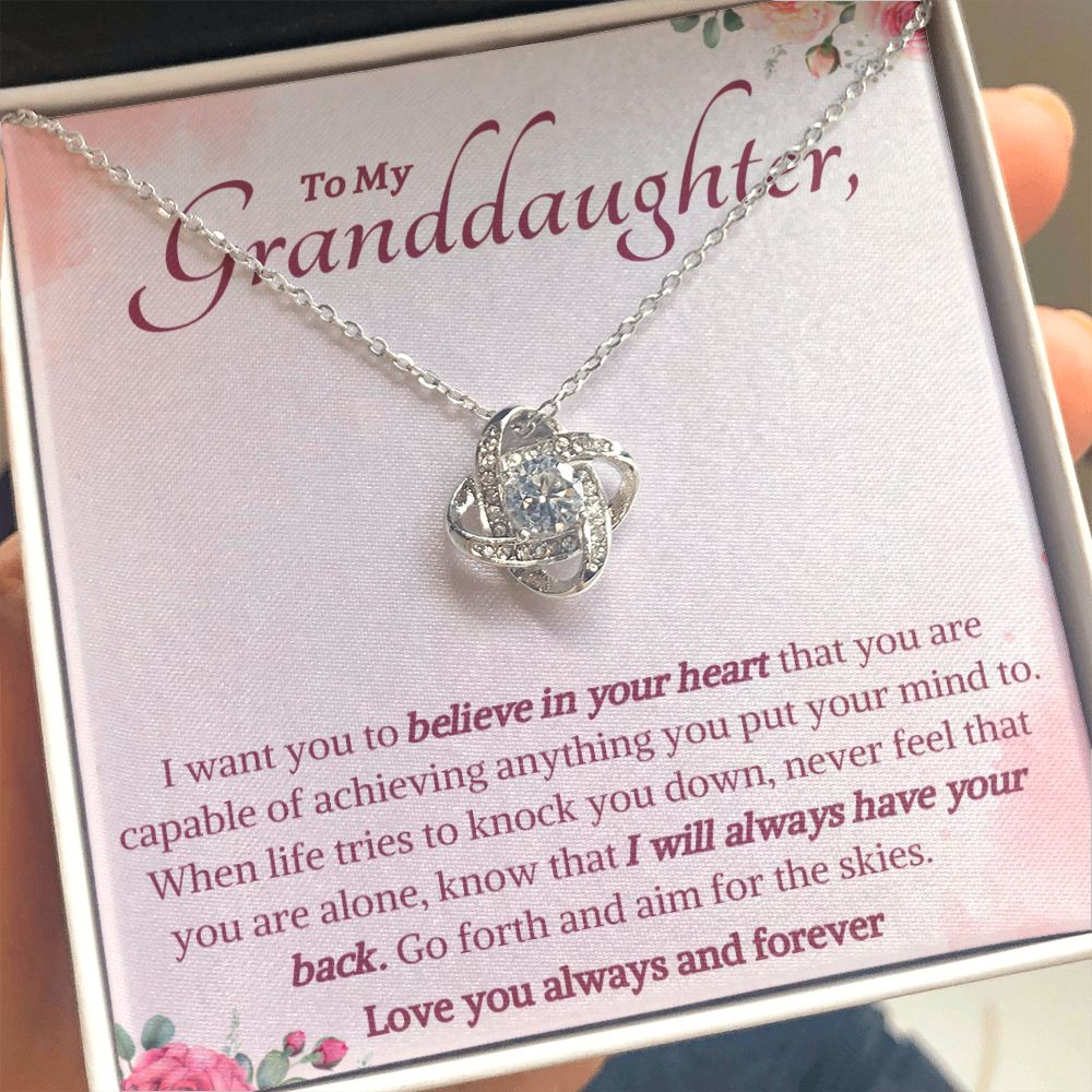 Granddaughter Necklace Gifts From Grandma Grandmother/Grandpa Grandfather To My Granddaughter Christmas Valentines Mothers Day Graduation Birthday Pendant Jewelry Gift Box, Simple Necklaces for Women