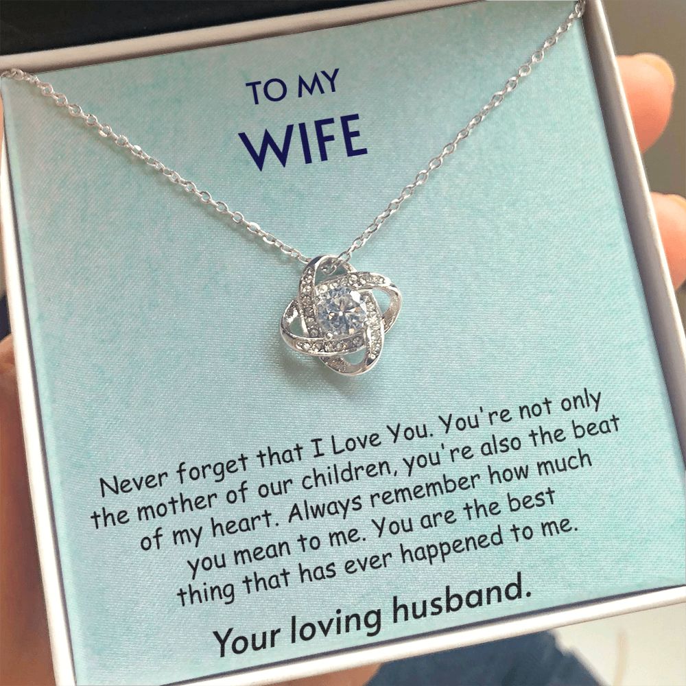 Love Knot Necklaces for Women, 925 Sterling Silver Pendant Necklace Jewelry Gifts for Her on Christmas Valentines Mothers Day Anniversary Birthday Gifts For Wife From Husband,Message Card and Gift Box