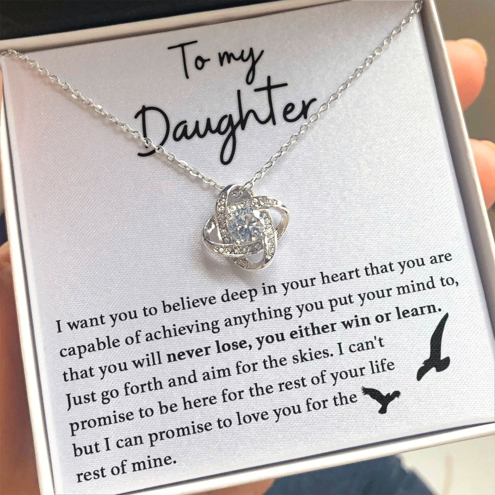 To My Daughter - Never Lose Love Knot Necklace